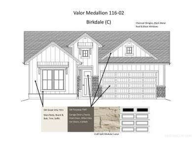 The Birkdale plan featuring black exterior windows making a on Falcon Crest Golf Club in Idaho - for sale on GolfHomes.com, golf home, golf lot