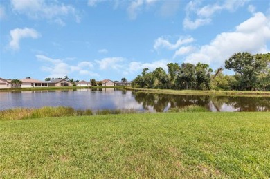 SENSATIONAL WATER VIEW from a MASSIVE enclosed and tiled lanai on Kings Gate Golf Club in Florida - for sale on GolfHomes.com, golf home, golf lot