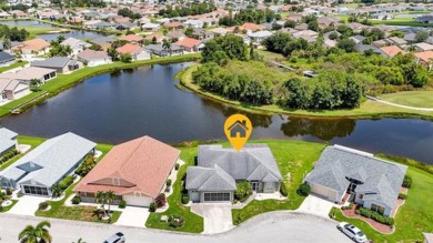 SENSATIONAL WATER VIEW from a MASSIVE enclosed and tiled lanai on Kings Gate Golf Club in Florida - for sale on GolfHomes.com, golf home, golf lot