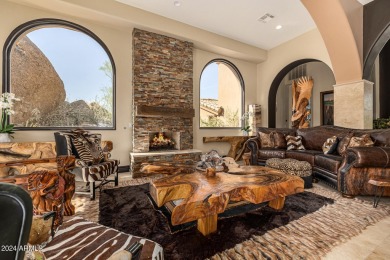 Discover this awe-inspiring, custom Pinnacle Canyon home sitting on The Estancia Club in Arizona - for sale on GolfHomes.com, golf home, golf lot