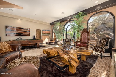 Discover this awe-inspiring, custom Pinnacle Canyon home sitting on The Estancia Club in Arizona - for sale on GolfHomes.com, golf home, golf lot