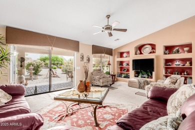 Beautiful landscaping greets you into this popular Palmera model on Oakwood Golf Club  in Arizona - for sale on GolfHomes.com, golf home, golf lot