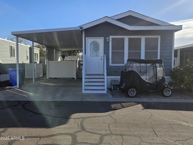 This 1BD 1.5BA home boasts an open floor plan, stunning sunset on Viewpoint Golf Resort in Arizona - for sale on GolfHomes.com, golf home, golf lot