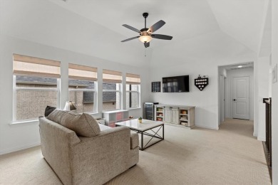 Modern farmhouse-style home backing to gorgeous HOA maintained on The Tribute At the Colony in Texas - for sale on GolfHomes.com, golf home, golf lot