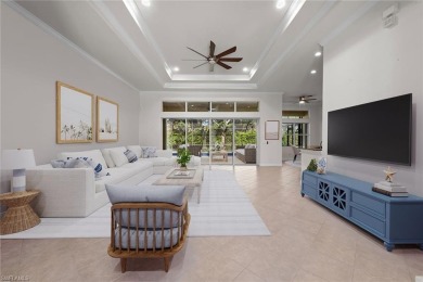 Offering over 3,000 square feet of one-level living with soaring on Estero Country Club in Florida - for sale on GolfHomes.com, golf home, golf lot
