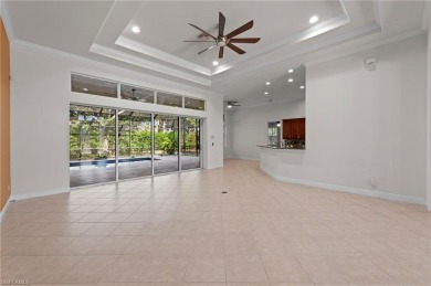 Offering over 3,000 square feet of one-level living with soaring on Estero Country Club in Florida - for sale on GolfHomes.com, golf home, golf lot