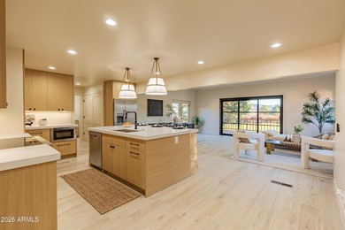 Experience luxury living in this beautifully appointed 3-bedroom on Oakcreek Country Club in Arizona - for sale on GolfHomes.com, golf home, golf lot