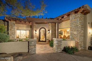 Resort-style living with sweeping Pinnacle Peak, sunset & city on Troon Country Club in Arizona - for sale on GolfHomes.com, golf home, golf lot