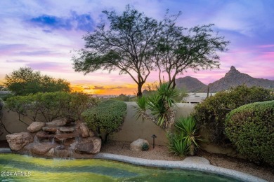 Resort-style living with sweeping Pinnacle Peak, sunset & city on Troon Country Club in Arizona - for sale on GolfHomes.com, golf home, golf lot