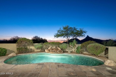 Resort-style living with sweeping Pinnacle Peak, sunset & city on Troon Country Club in Arizona - for sale on GolfHomes.com, golf home, golf lot