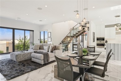 Experience sweeping Strip and mountain views from this elegant on Dragon Ridge Country Club in Nevada - for sale on GolfHomes.com, golf home, golf lot