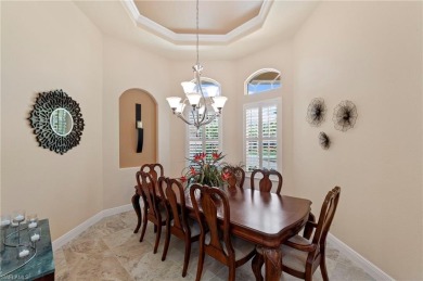 This sought-after Aragon model sits on a premium lakefront lot on Estero Country Club in Florida - for sale on GolfHomes.com, golf home, golf lot