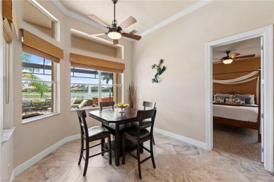 This sought-after Aragon model sits on a premium lakefront lot on Estero Country Club in Florida - for sale on GolfHomes.com, golf home, golf lot