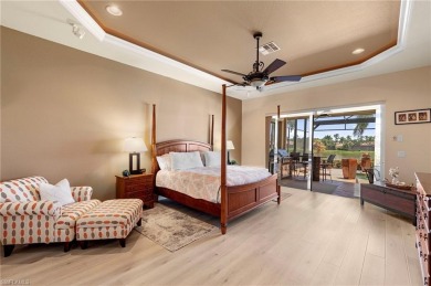 This sought-after Aragon model sits on a premium lakefront lot on Estero Country Club in Florida - for sale on GolfHomes.com, golf home, golf lot