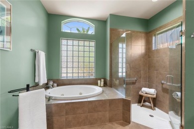 This sought-after Aragon model sits on a premium lakefront lot on Estero Country Club in Florida - for sale on GolfHomes.com, golf home, golf lot