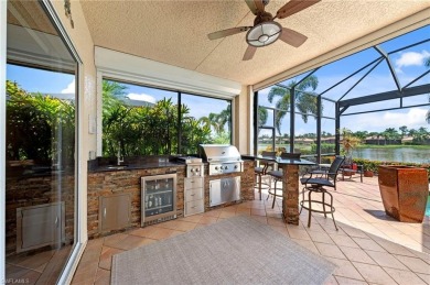 This sought-after Aragon model sits on a premium lakefront lot on Estero Country Club in Florida - for sale on GolfHomes.com, golf home, golf lot