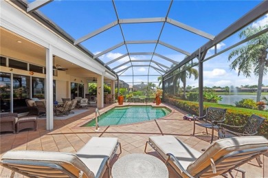 This sought-after Aragon model sits on a premium lakefront lot on Estero Country Club in Florida - for sale on GolfHomes.com, golf home, golf lot