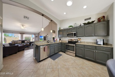 This beautifully updated Furnished extended Oakmont model is on Tuscany Falls At Pebble Creek in Arizona - for sale on GolfHomes.com, golf home, golf lot