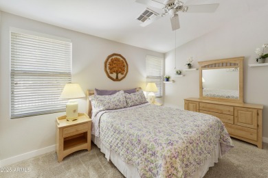 Welcome to this charming 2-bed, 2-bath home on the walking path on Sun Lakes Country Club in Arizona - for sale on GolfHomes.com, golf home, golf lot