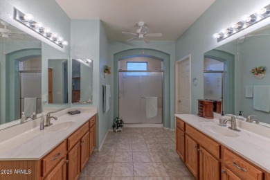 This popular Sienna floor plan sits on a peaceful common area on Tuscany Falls At Pebble Creek in Arizona - for sale on GolfHomes.com, golf home, golf lot
