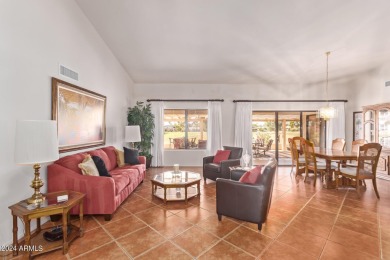 Step into this spacious, sun-soaked 3-bedroom, 2-bath San Simeon on Stardust Golf Course in Arizona - for sale on GolfHomes.com, golf home, golf lot