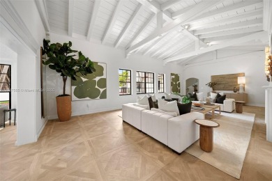 Rare mediterranean estate exuding sophistication and beach vibes on Miami Beach Golf Club in Florida - for sale on GolfHomes.com, golf home, golf lot
