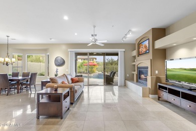 Backing to a wash w/ Mountain Views, this stunning great-room on Sanctuary Golf Course At WestWorld in Arizona - for sale on GolfHomes.com, golf home, golf lot