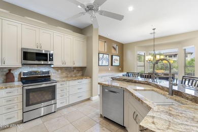 Backing to a wash w/ Mountain Views, this stunning great-room on Sanctuary Golf Course At WestWorld in Arizona - for sale on GolfHomes.com, golf home, golf lot