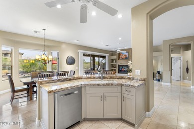 Backing to a wash w/ Mountain Views, this stunning great-room on Sanctuary Golf Course At WestWorld in Arizona - for sale on GolfHomes.com, golf home, golf lot