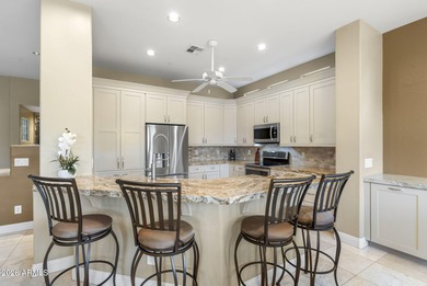 Backing to a wash w/ Mountain Views, this stunning great-room on Sanctuary Golf Course At WestWorld in Arizona - for sale on GolfHomes.com, golf home, golf lot