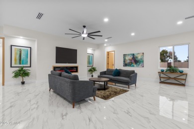 Experience luxury living in this stunning contemporary residence on The Orange Tree Golf Resort in Arizona - for sale on GolfHomes.com, golf home, golf lot