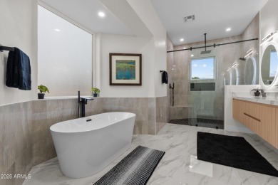 Experience luxury living in this stunning contemporary residence on The Orange Tree Golf Resort in Arizona - for sale on GolfHomes.com, golf home, golf lot