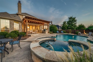 Charming curb appeal and a beautifully detailed brick and stone on The Tribute At the Colony in Texas - for sale on GolfHomes.com, golf home, golf lot