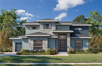 The Presley is a beautiful new 1.5 story plan with a rare side on Heritage Park Golf Course in Kansas - for sale on GolfHomes.com, golf home, golf lot