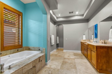Welcome to this exceptional 4 bedroom, 4 bathroom villa in the on Superstition Mountain Club - Lost Gold in Arizona - for sale on GolfHomes.com, golf home, golf lot