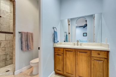 Welcome to this exceptional 4 bedroom, 4 bathroom villa in the on Superstition Mountain Club - Lost Gold in Arizona - for sale on GolfHomes.com, golf home, golf lot