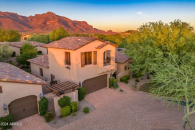Welcome to this exceptional 4 bedroom, 4 bathroom villa in the on Superstition Mountain Club - Lost Gold in Arizona - for sale on GolfHomes.com, golf home, golf lot