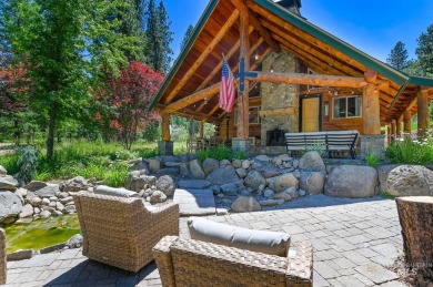 Introducing a one-of-a-kind hand-hewn log cabin nestled in the on Terrace Lakes Golf Resort in Idaho - for sale on GolfHomes.com, golf home, golf lot