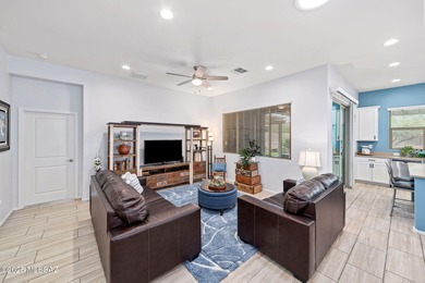 Discover modern desert living in this stunning 2 bedroom, 2.5 on Canoa Ranch Golf Club in Arizona - for sale on GolfHomes.com, golf home, golf lot