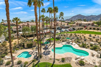 Dramatic lake, fairway and views of the Santa Rosa Mountains on Palm Royale Country Club in California - for sale on GolfHomes.com, golf home, golf lot