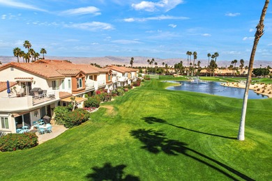 Dramatic lake, fairway and views of the Santa Rosa Mountains on Palm Royale Country Club in California - for sale on GolfHomes.com, golf home, golf lot