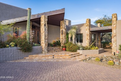 Nestled at the end of a long private drive, this timeless Desert on Desert Mountain Golf Club - Renegade Course in Arizona - for sale on GolfHomes.com, golf home, golf lot