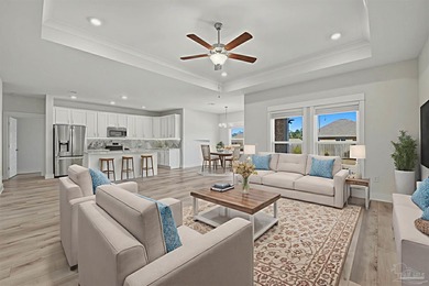 Built in 2021 and thoughtfully elevated beyond standard builds on Champion Golf Club in Florida - for sale on GolfHomes.com, golf home, golf lot