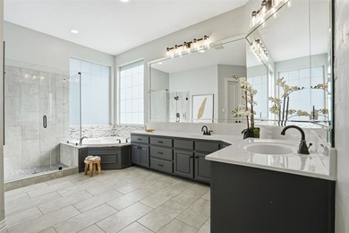 Dramatic entry welcomes you into elegant formal spaces accented on Timarron Country Club in Texas - for sale on GolfHomes.com, golf home, golf lot