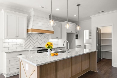 Modern Farmhouse Living Meets Coastal Convenience. A must see on River Landing Golf Course in North Carolina - for sale on GolfHomes.com, golf home, golf lot