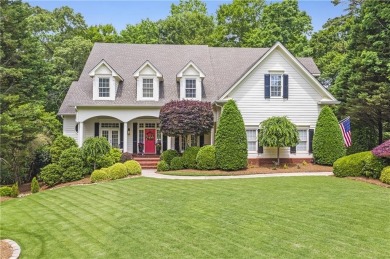 Southern-Inspired Cape Cod Estate on the 15th Hole in Gated on Alpharetta Athletic Club East in Georgia - for sale on GolfHomes.com, golf home, golf lot