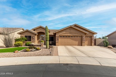 This gorgeous home welcomes you with an extended 2.5 car garage on Sunland Springs Golf Course  in Arizona - for sale on GolfHomes.com, golf home, golf lot