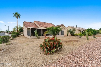 This Expanded Cameron Sits on a Large Corner Lot,Desirable Split on Desert Trails in Arizona - for sale on GolfHomes.com, golf home, golf lot