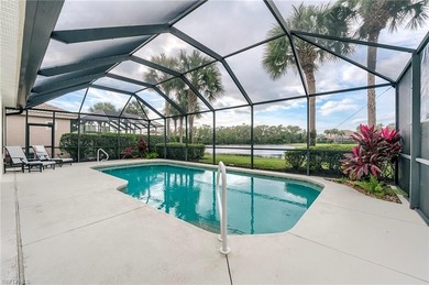 This stunning home features a spacious screened lanai with south on Shadow Wood Country Club in Florida - for sale on GolfHomes.com, golf home, golf lot