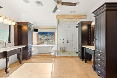 Cradled by the Red Rock Mountains, this exceptional estate on Red Rock Country Club in Nevada - for sale on GolfHomes.com, golf home, golf lot